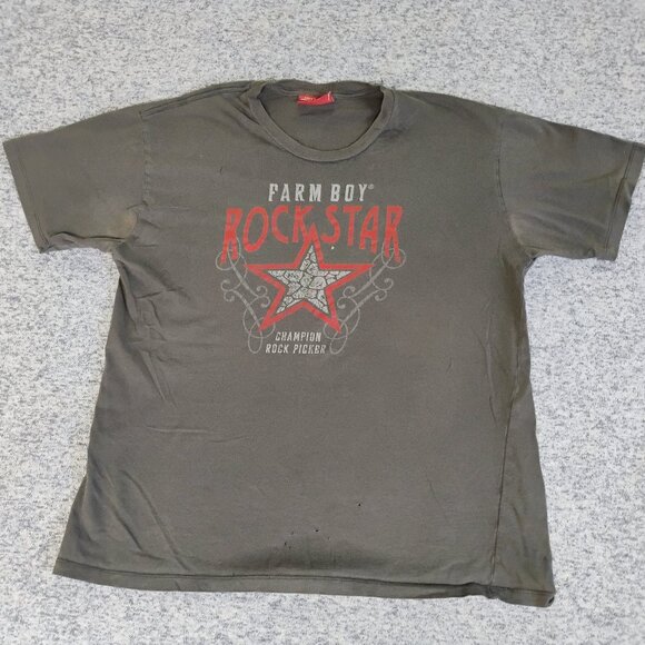 FARMBOY ROCKSTAR Champion Rock Picker Horse Ranch Vintage Y2K T-Shirt - Picture 2 of 8